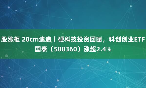 股涨柜 20cm速递丨硬科技投资回暖，科创创业ETF国泰（588360）涨超2.4%