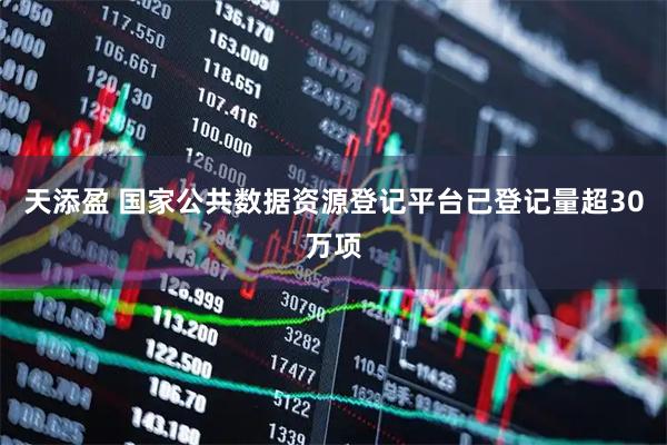 天添盈 国家公共数据资源登记平台已登记量超30万项